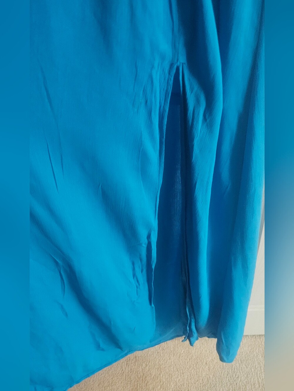 NWT TIMILY Elegant blue sleeveless maxi dress with a deep V-neck Size Large - Picture 11 of 13